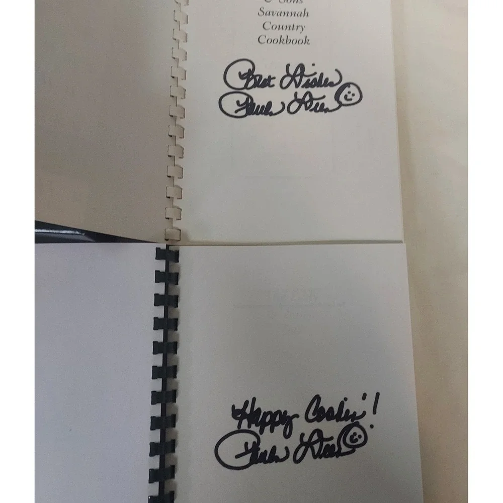 Paula Deen Cookbook Lot Signed‎ Lady & Sons Savannah Country Recipes 2 book set